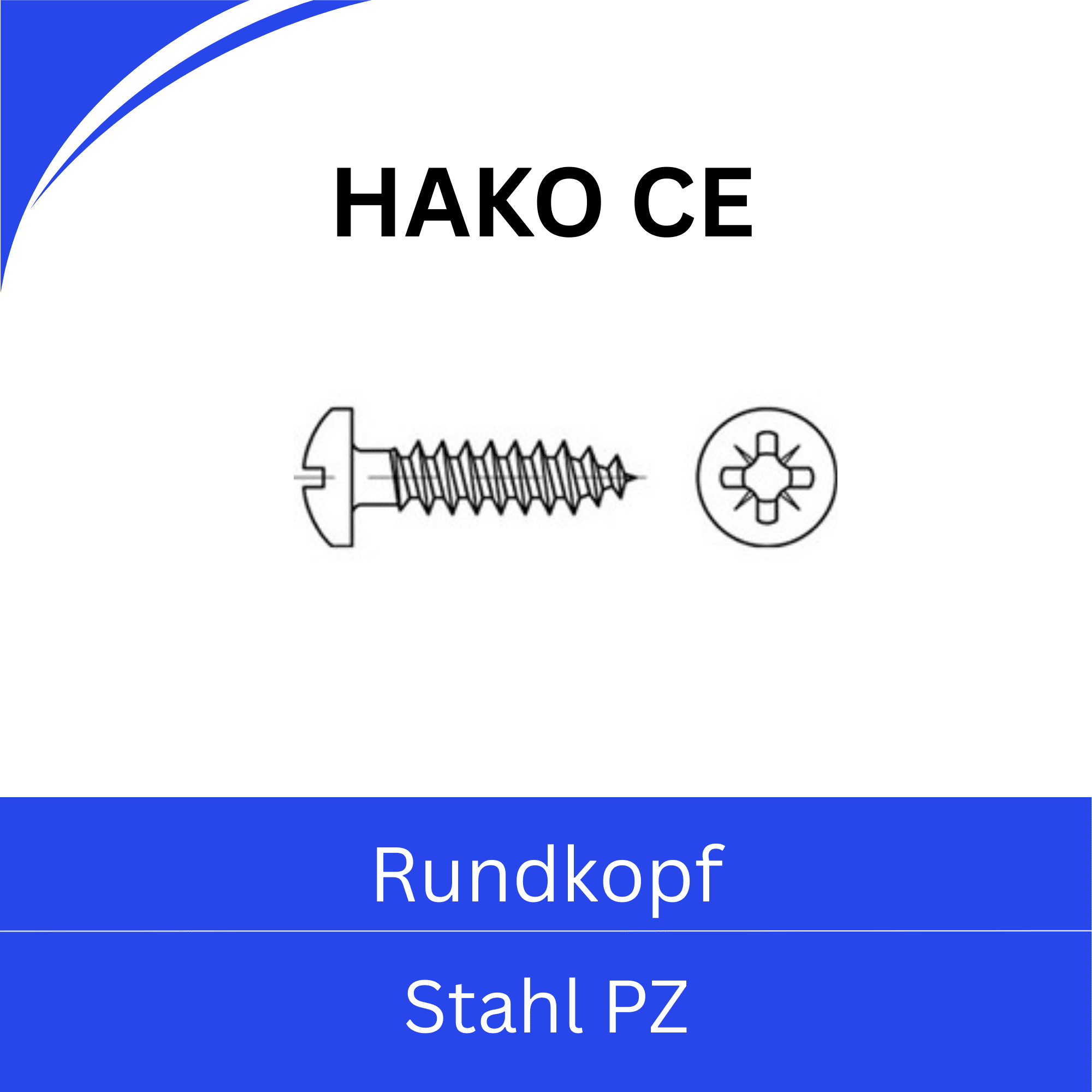 Bild von Holzschrauben - Rundkopf - HAKO CE (Stahl-PZ)